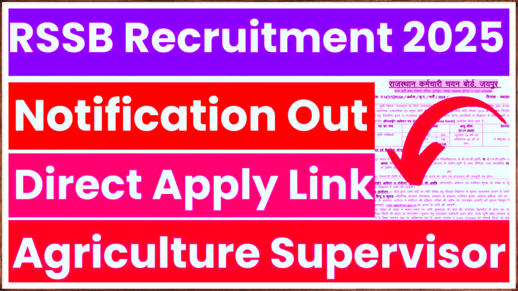 RSSB Agriculture Supervisor Recruitment 2025